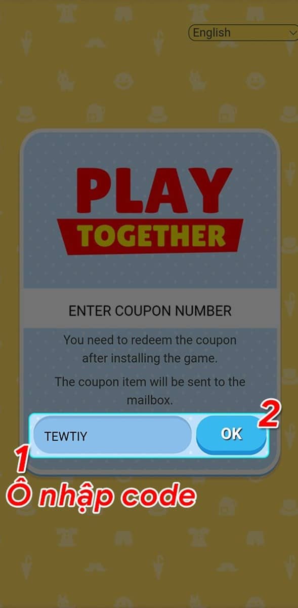 Điền code Play together