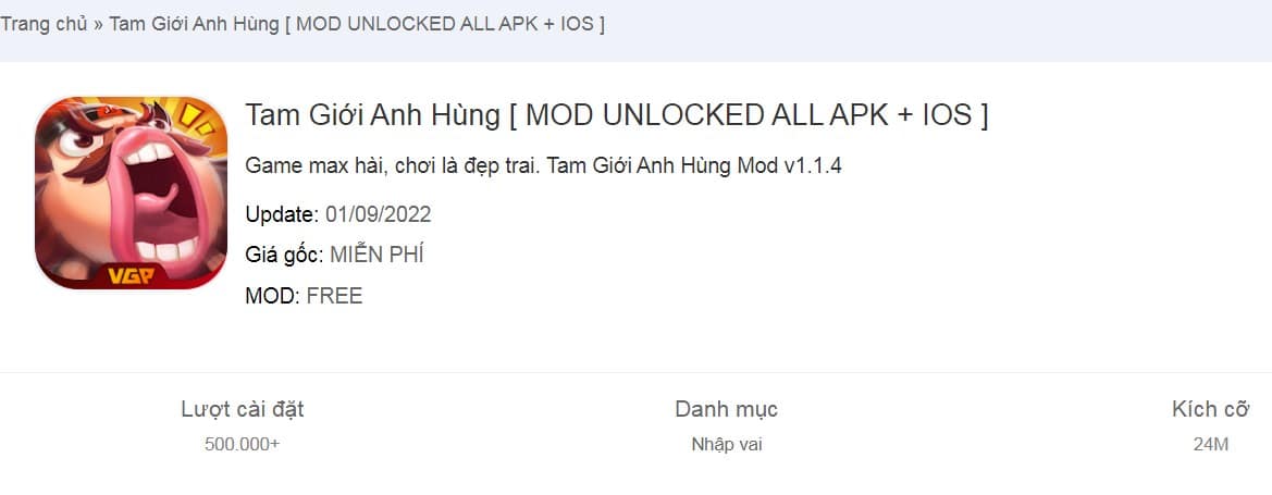 App hack Tam Giới Anh Hùng IOS