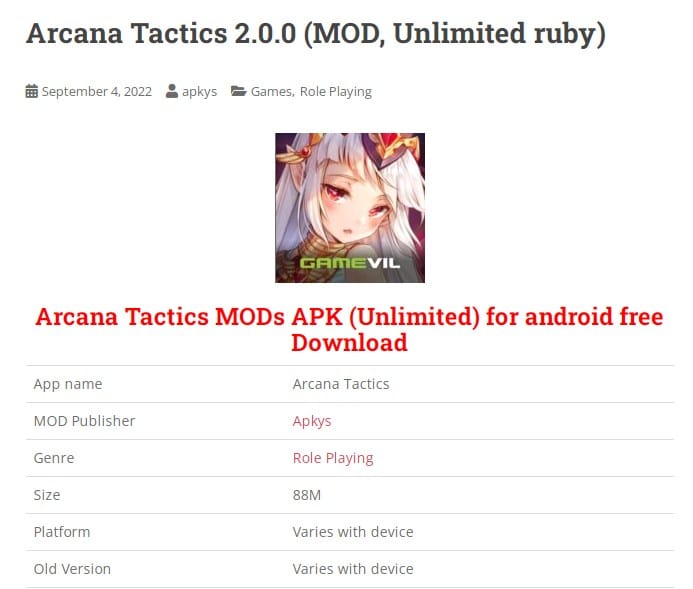 Arcana Tactics 2.0.0 (MOD, Unlimited ruby)