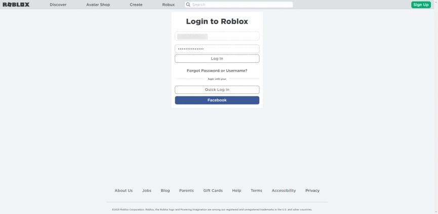 Cách nhập Roblox Promocode - bước 1