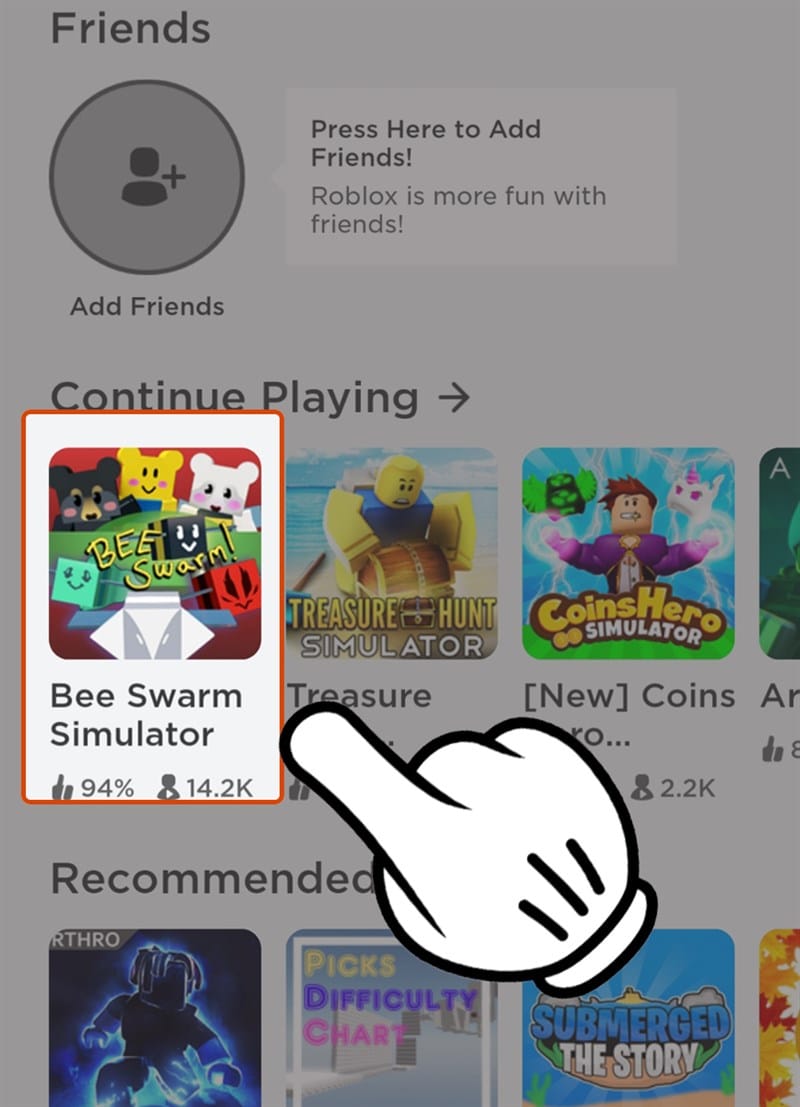 Cách nhập code Bee Swarm Simulator - bước 1