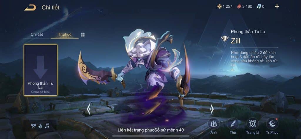 Phong Thần Tu La Zill trong game