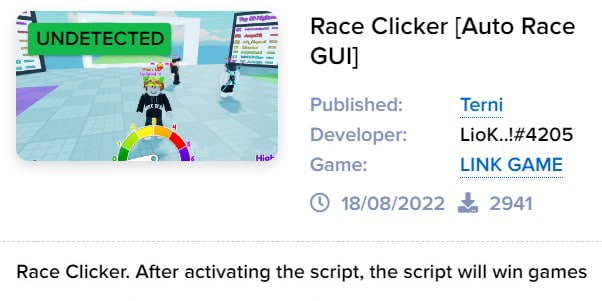 Race Clicker - Auto Race GUI