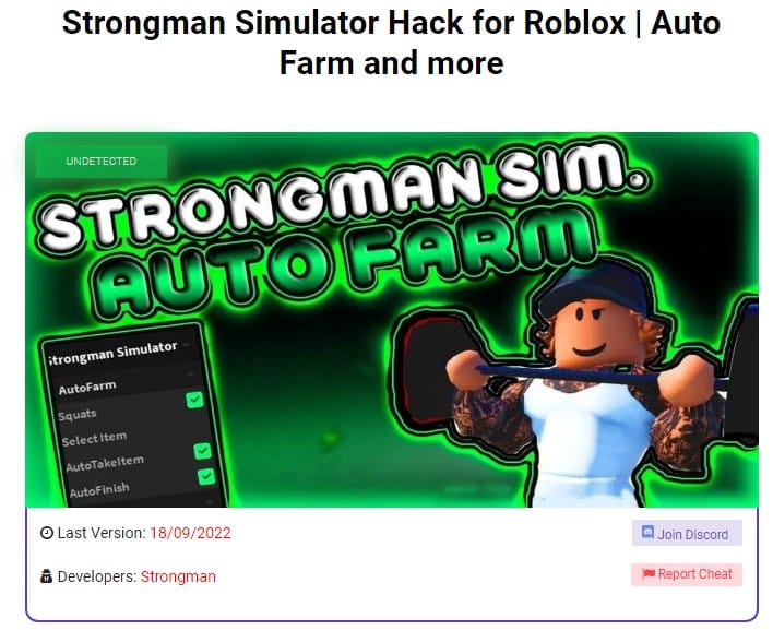 Strongman Simulator Hack for Roblox - Auto Farm and more