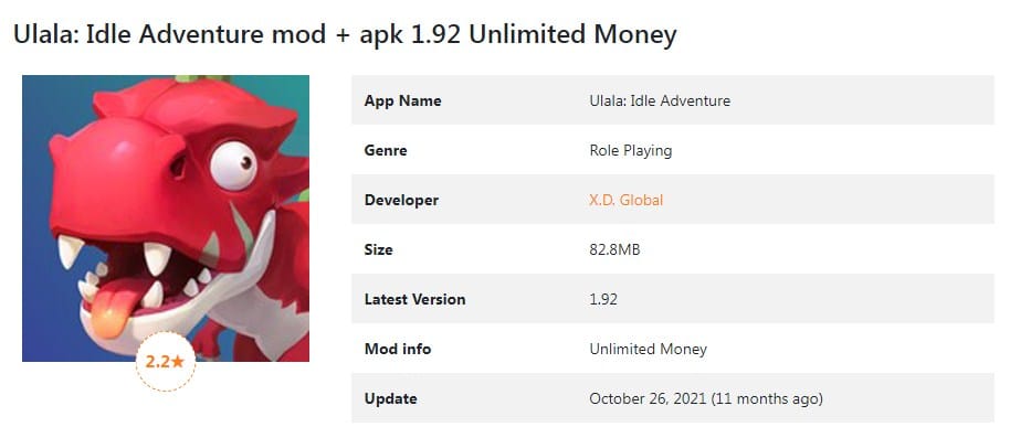 Ulala Idle Adventure mod + apk 1.92 Unlimited Money