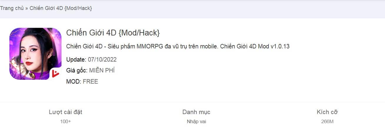 Chiến Giới 4D Hack Mod v1.0.13