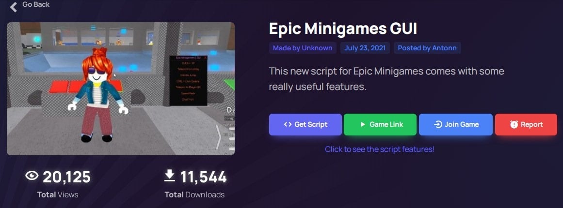 Epic Minigames GUI - New Script for Roblox