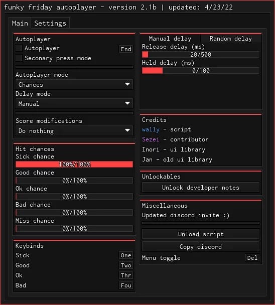 Funky Friday Script GUI Autoplayer Version 2.1b
