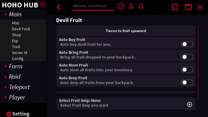 Hack Blox Fruit PC HOHO