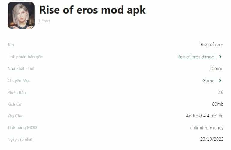 Rise Of Eros MOD APK v2.0