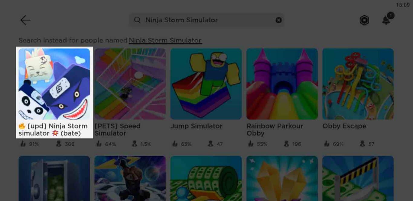 Cách nhập giftcode Ninja Storm Simulator - bước 1
