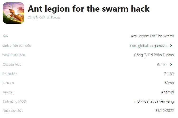 Ant Legion For The Swarm Hack v7.1.82