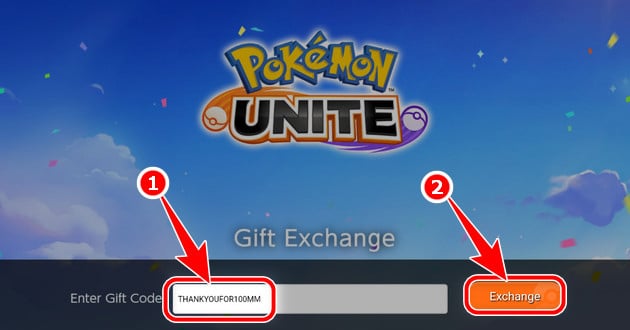 Cách nhập giftcode Pokemon Unite - bước 3