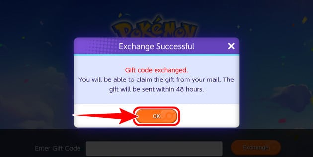 Cách nhập giftcode Pokemon Unite - bước 4