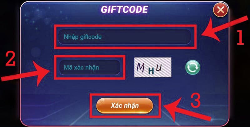 Cách nhập giftcode Rio66 - bước 2