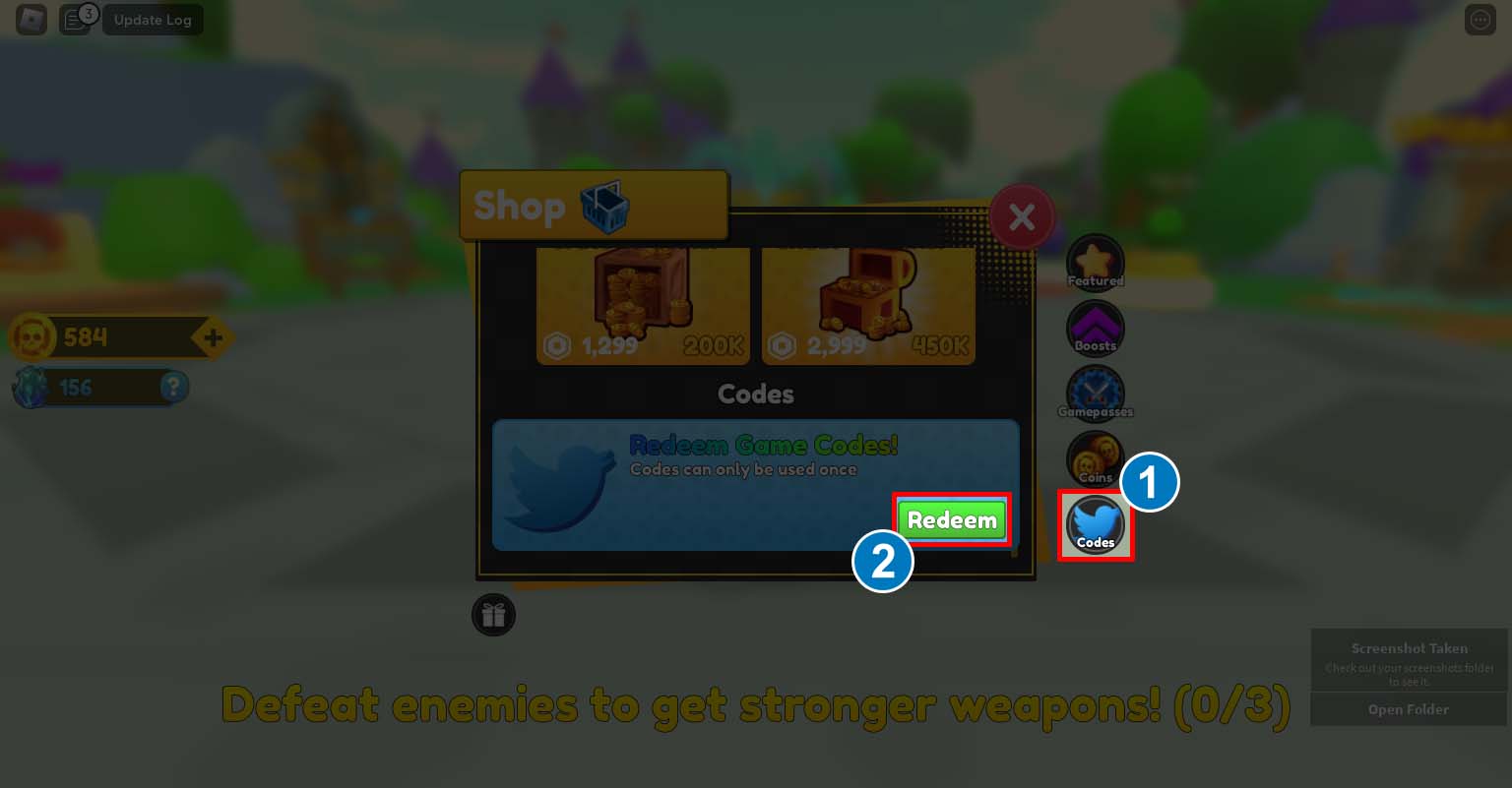 Cách nhập giftcode Sword Fighters Simulator Roblox - bước 3