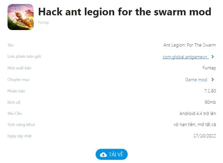 Hack Ant Legion For The Swarm Mod v7.1.80