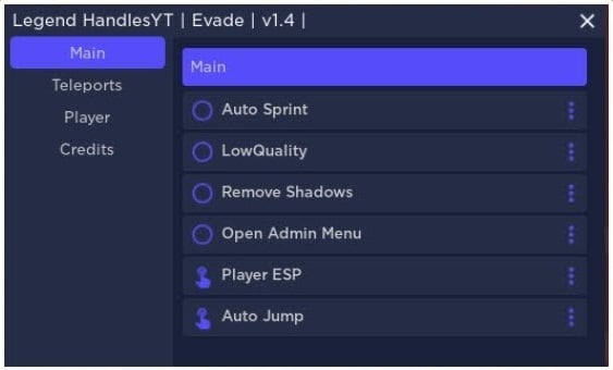 Legend HandlesYT - Evade v1.4