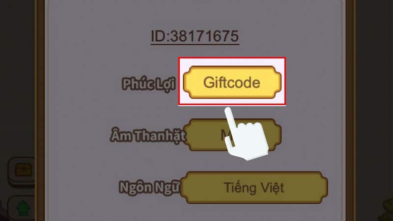 Cách nhập giftcode Giang Hồ Y Quán - bước 2