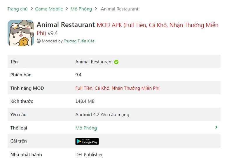 Animal Restaurant MOD APK v9.4