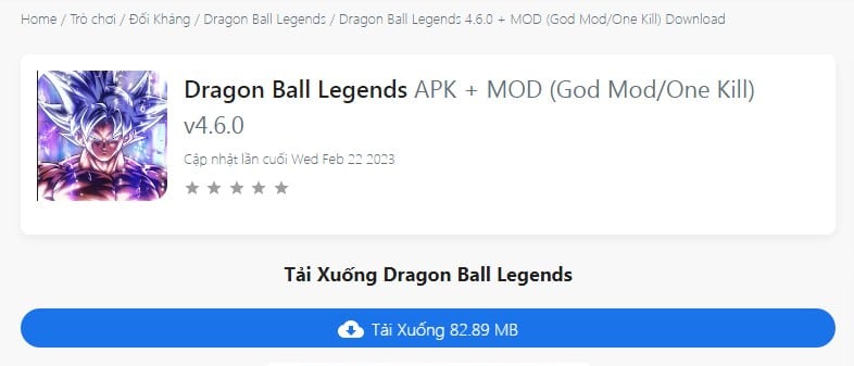 Dragon Ball Legends APK + MOD (God Mod, One Kill) v4.6.0