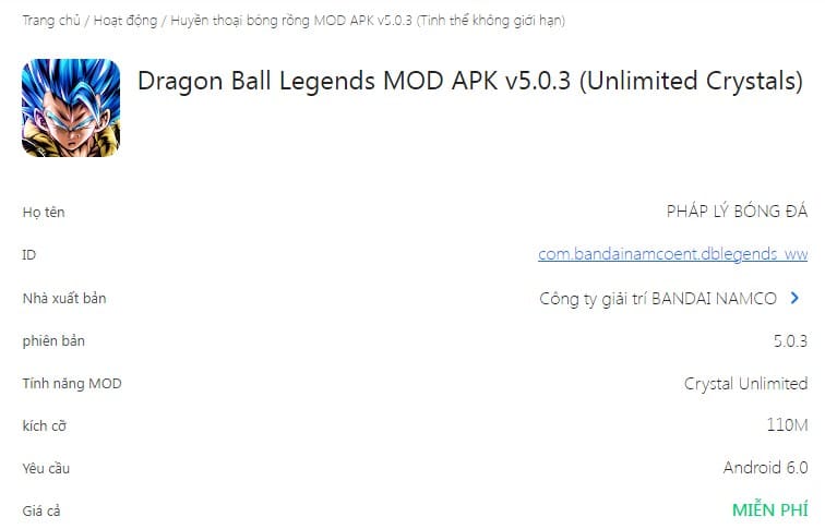 Dragon Ball Legends MOD APK v5.0.3