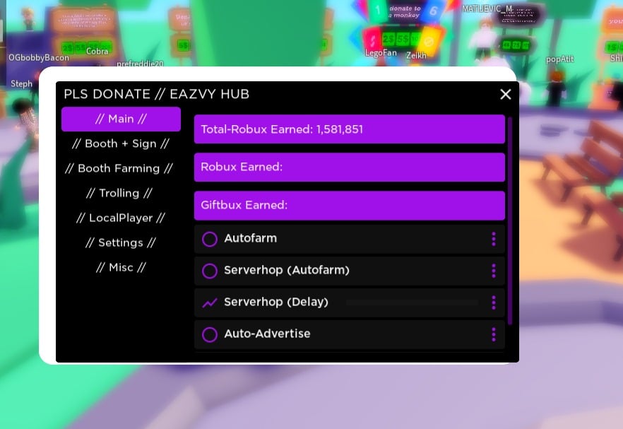 Eazvy Hub - Hack PLS Donate Roblox
