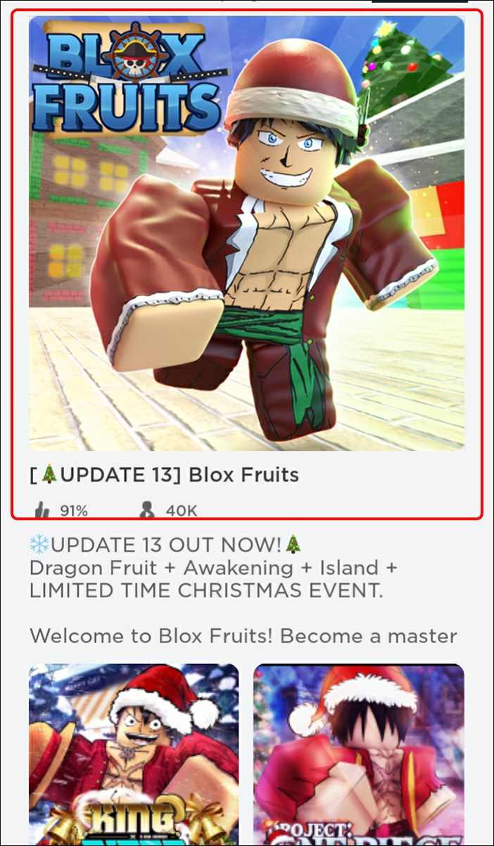 Bước 1 mở game Blox Fruits trên Roblox