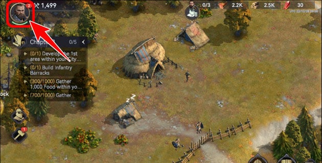 Bước 1 - Mở game Viking Rise và nhấn vào avatar nhân vật