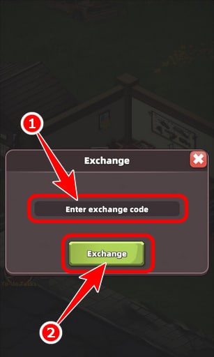 Bước 3 - Nhập mã giftcode The Last Shop và nhấn vào nút Exchange