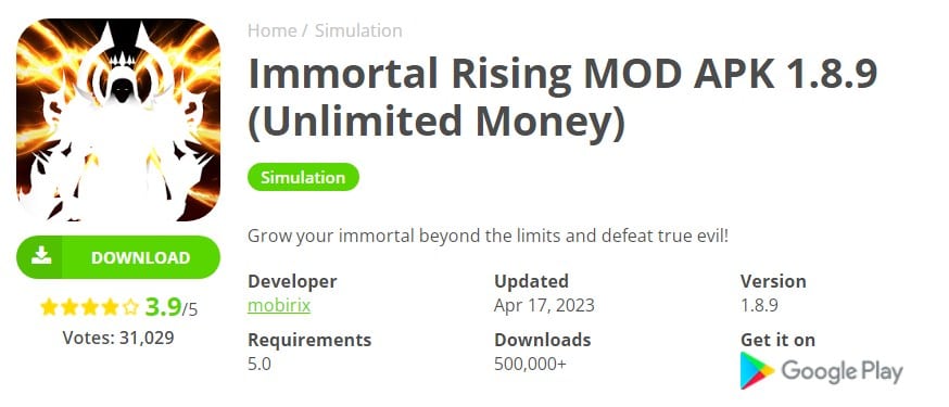 Immortal Rising MOD APK v1.8.9