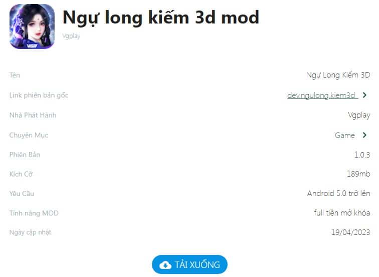 Ngự Long Kiếm 3D Mod v1.0.3