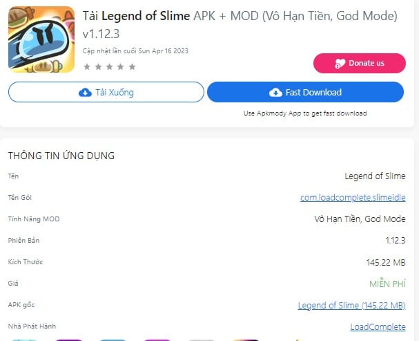 Hack Legend Of Slime Idle RPG Mod MOD APK Vô Hạn Tiền