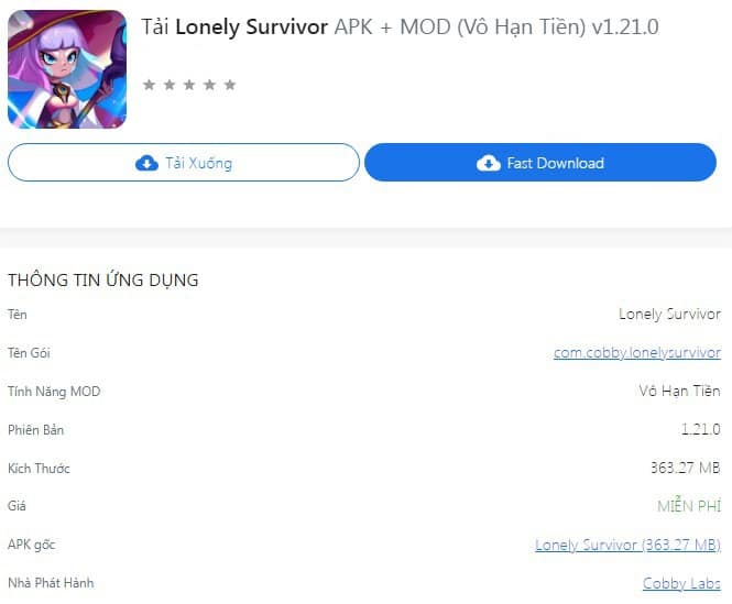 Hack Lonely Survivor APK + MOD v1.21.0