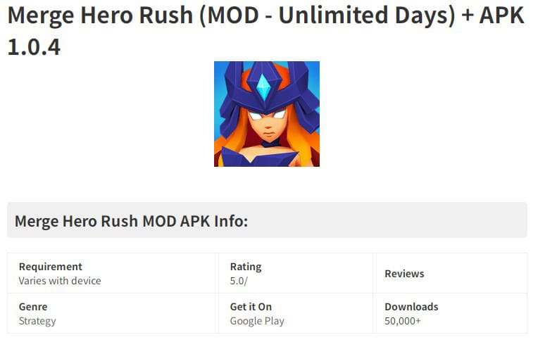 Merge Hero Rush MOD + APK v1.0.4