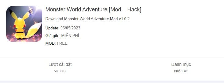 Monster World Adventure [Mod – Hack]
