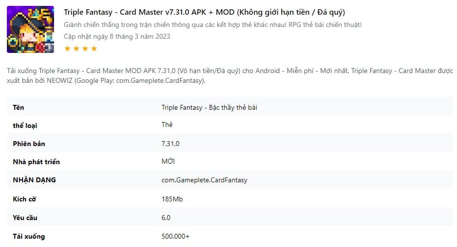 Triple Fantasy - Card Master v7.31.0 APK + MOD