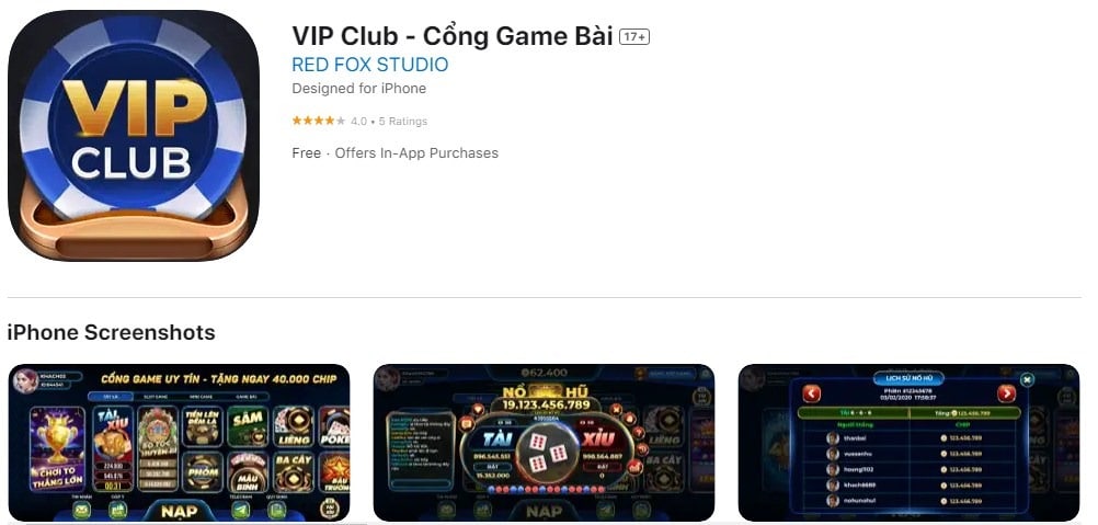 App Tài Xỉu Uy Tín iOS - VIP Club
