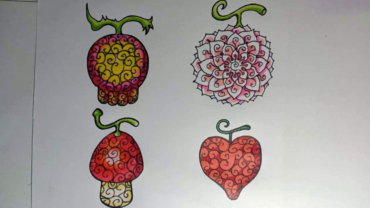Hình vẽ tất cả Devil Fruit trong Blox Fruit Roblox
