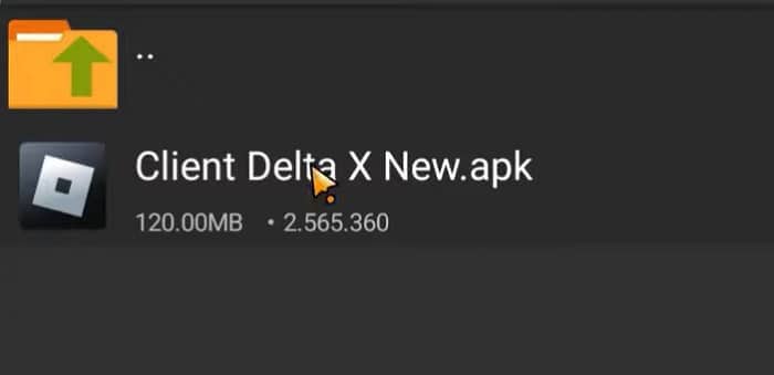 Nhấn giữ file Delta X đã tải xuống