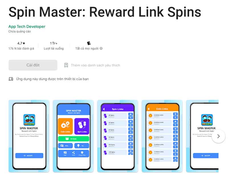 Spin Master Reward Link Spins - App Nhận Spin Miễn Phí