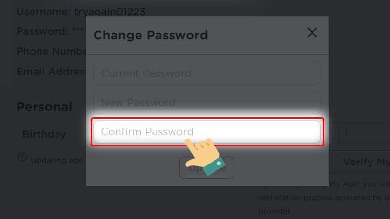 Xác nhận mật khẩu mới