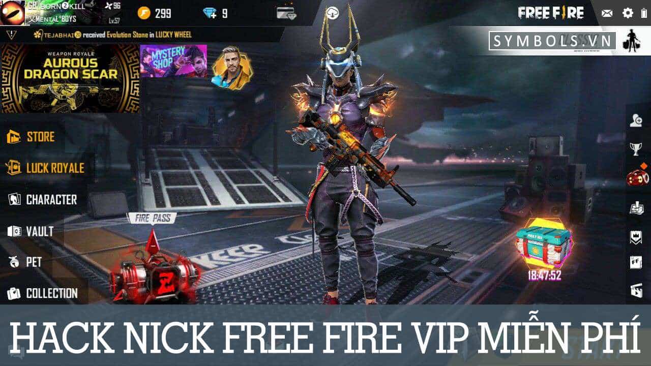 Hack Nick Free Fire VIP Miễn Phí