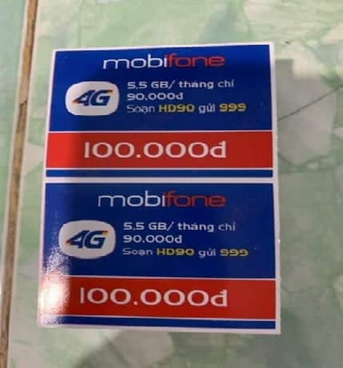 Hình Ảnh Thẻ Cào Mobifone 100K Mặt Trước