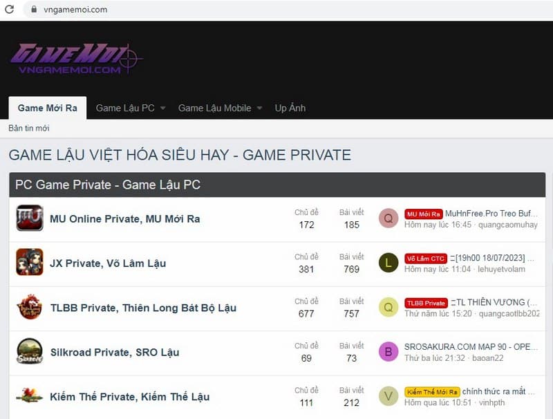 Web Game Lậu Trung Quốc Việt Hóa - Vngamemoi.com