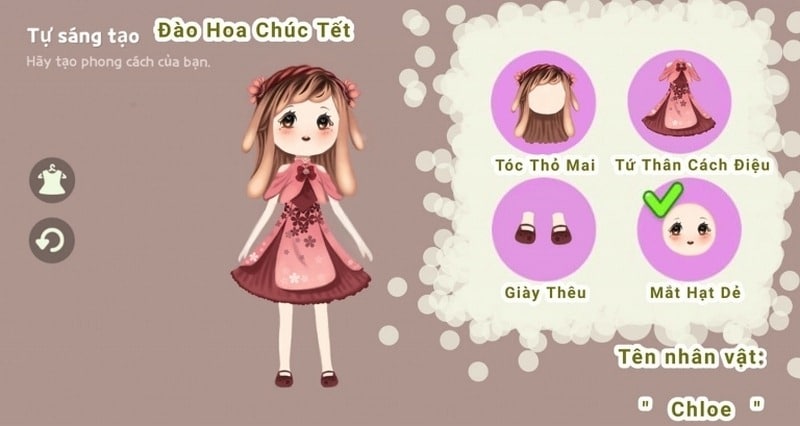 Ảnh vẽ skin Play Together cute Đào Hoa Chúc Tết