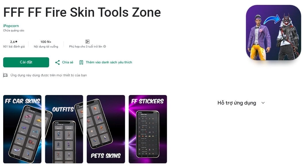 FFF FF Fire Skin Tools Zone