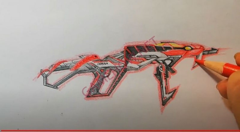 Vẽ Súng Free Fire MP40 Mãng Xà đẹp nhất