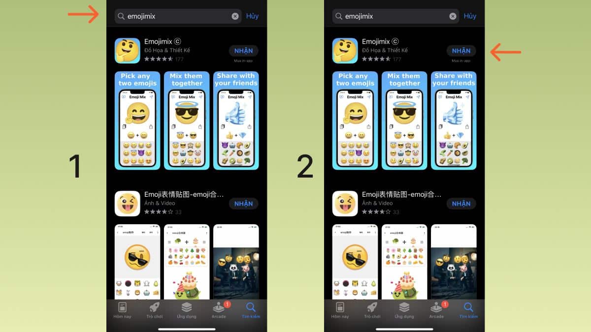 Cách tải xuống Emojimix trên điện thoại iOS