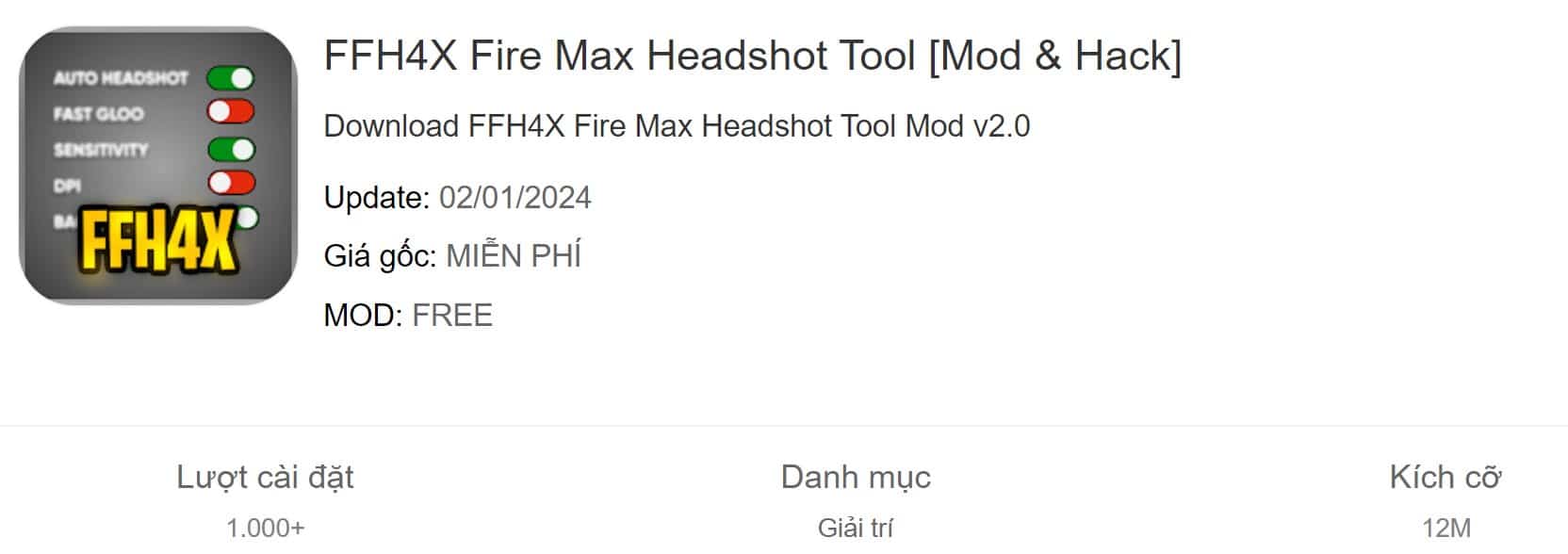 FFH4X Fire Max Headshot Tool 